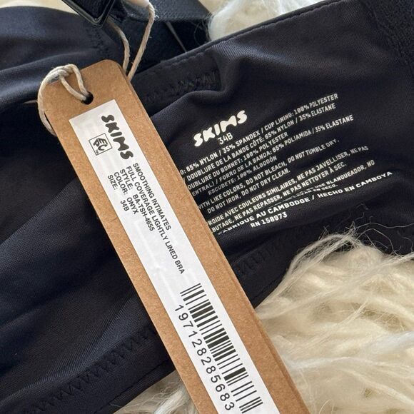 Skims Smoothing Intimates Full Coverage Lightly Lined Bra Onyx Size 34B - Picture 8 of 8